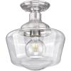 Westinghouse 6573200 Scholar 9-Inch, One-Light Indoor Semi-Flush Mount Ceiling Fixture, Brushed Nickel Finish with Clear Glass