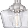 Westinghouse 6573200 Scholar 9-Inch, One-Light Indoor Semi-Flush Mount Ceiling Fixture, Brushed Nickel Finish with Clear Glass