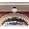 Westinghouse 6578300 Scholar 9 inch Vintage One-Light Semi-Flush Mount Outdoor Ceiling Light Fixture Textured Black Finish, White Opal Glass(Textured Black with White Opal Glass)
