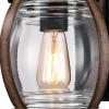 Westinghouse 6578800 Canyon Rustic One-Light Outdoor Post Top Light Fixture Textured Black and Barnwood Finish, Clear Glass(Textured Black W/ Barnwood)