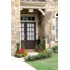 Westinghouse 6674600 Senecaville Two-Light Exterior Flush-Mount Fixture, Weathered Bronze Finish on Steel with White Alabaster Glass
