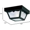 Westinghouse 6682300 Traditional Two-Light Outdoor Flush-Mount Fixture, Black Finish on Polypropylene, Frosted Glass Panels,White(One Light)