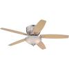 Westinghouse 7209600 Traditional Carolina LED 52 inch Oil Rubbed Bronze Indoor Ceiling Fan, LED Light Kit with Amber Alabaster Bowl(Brushed Nickel with LED Bubs)