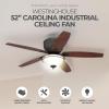 Westinghouse 7209600 Traditional Carolina LED 52 inch Oil Rubbed Bronze Indoor Ceiling Fan, LED Light Kit with Amber Alabaster Bowl(Oil Rubbed Bronze with LED Bulbs)