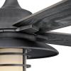 Westinghouse 7307100 Porto, Craftsman-Style LED Ceiling Fan with Light, 52 Inch, Black-Bronze Finish, Amber Frosted Glass(Distressed Aluminum)