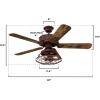 Westinghouse 74001B00 Vintage-Style Barnett, Smart WiFi Ceiling Fan Compatible with Amazon Alexa and Google Home with LED Light, Remote Control, 48 Inch, Barnwood Finish, Cage Shade(App Control)
