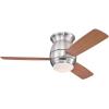 Westinghouse 74004B00 Contemporary Halley, Smart WiFi Ceiling Fan Compatible with Amazon Alexa and Google Home with LED Light, Indoor/Outdoor, 44 Inch, Black-Bronze Finish, Frosted Opal Glass(Brushed Nickel)