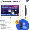 Westinghouse Edgeless Roku TV – 32 Inch Smart Television, LED HD w/Wi-Fi & Mobile App Connectivity, Flat Screen Compatible w/Apple AirPlay, Alexa, & Google Assistant(32 Inch Edgeless HD)