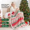Westinghouse Electric Blanket Heated Throw, Super Cozy Luxury Faux Fur & Sherpa with 6 Heating Levels & 2-10 Hours Auto Off, Fast Heating & Overheat Protection, 50×60 Inch, Burgundy(Christmas Tree)