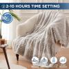 Westinghouse Electric Blanket Heated Throw, Super Cozy Luxury Faux Fur & Sherpa with 6 Heating Levels & 2-10 Hours Auto Off, Fast Heating & Overheat Protection, 50×60 Inch, Burgundy(Greyleopard)