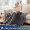 Westinghouse Electric Blanket Throw Size, Soft Plush Sherpa Heated Blanket with 6 Heating Levels & 2-10 Hours Auto-Off, Machine Washable, 50×60 inches, Rust(Darkgrey)