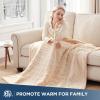 Westinghouse Electric Blanket Throw Size, Soft Plush Sherpa Heated Blanket with 6 Heating Levels & 2-10 Hours Auto-Off, Machine Washable, 50×60 inches, Rust(Yellow)