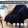 Westinghouse Electric Blanket Throw Size, Soft Plush Sherpa Heated Blanket with 6 Heating Levels & 2-10 Hours Auto-Off, Machine Washable, 50×60 inches, Rust(Navy)