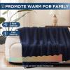 Westinghouse Electric Blanket Throw Size, Soft Plush Sherpa Heated Blanket with 6 Heating Levels & 2-10 Hours Auto-Off, Machine Washable, 50×60 inches, Rust(Navy)