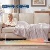 Westinghouse Electric Blanket Throw Size, Soft Plush Sherpa Heated Blanket with 6 Heating Levels & 2-10 Hours Auto-Off, Machine Washable, 50×60 inches, Rust(Rust)