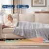 Westinghouse Electric Blanket Throw Size, Soft Plush Sherpa Heated Blanket with 6 Heating Levels & 2-10 Hours Auto-Off, Machine Washable, 50×60 inches, Rust(Charcoal)