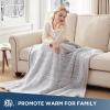 Westinghouse Electric Blanket Throw Size, Soft Plush Sherpa Heated Blanket with 6 Heating Levels & 2-10 Hours Auto-Off, Machine Washable, 50×60 inches, Rust(Grey)