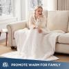 Westinghouse Electric Blanket Throw Size, Soft Plush Sherpa Heated Blanket with 6 Heating Levels & 2-10 Hours Auto-Off, Machine Washable, 50×60 inches, Rust(Ivory)