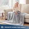 Westinghouse Electric Blanket Throw Size, Soft Plush Sherpa Heated Blanket with 6 Heating Levels & 2-10 Hours Auto-Off, Machine Washable, 50×60 inches, Rust(Charcoal)