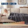 Westinghouse Electric Blanket Throw Size, Soft Plush Sherpa Heated Blanket with 6 Heating Levels & 2-10 Hours Auto-Off, Machine Washable, 50×60 inches, Rust(Darkgrey)