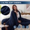 Westinghouse Electric Blanket Throw Size, Soft Plush Sherpa Heated Blanket with 6 Heating Levels & 2-10 Hours Auto-Off, Machine Washable, 50×60 inches, Rust(Navy)