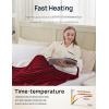 Westinghouse Electric Blanket with Foot Pocket for Adults, Ultra Soft Flannel to Sherpa Heated Throw with 6 Heating Levels & 2-10 Hours Time Settings, Fast Heating & Machine Washable, 50×62, Brown(Burgundy)
