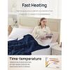 Westinghouse Electric Blanket with Foot Pocket for Adults, Ultra Soft Flannel to Sherpa Heated Throw with 6 Heating Levels & 2-10 Hours Time Settings, Fast Heating & Machine Washable, 50×62, Brown(Navy Blue)
