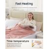 Westinghouse Electric Blanket with Foot Pocket for Adults, Ultra Soft Flannel to Sherpa Heated Throw with 6 Heating Levels & 2-10 Hours Time Settings, Fast Heating & Machine Washable, 50×62, Brown(Pink)