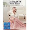 Westinghouse Electric Blanket with Foot Pocket for Adults, Ultra Soft Flannel to Sherpa Heated Throw with 6 Heating Levels & 2-10 Hours Time Settings, Fast Heating & Machine Washable, 50×62, Brown(Pink)