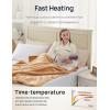 Westinghouse Electric Blanket with Foot Pocket for Adults, Ultra Soft Flannel to Sherpa Heated Throw with 6 Heating Levels & 2-10 Hours Time Settings, Fast Heating & Machine Washable, 50×62, Brown(Brown)