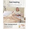 Westinghouse Electric Blanket with Foot Pocket for Adults, Ultra Soft Flannel to Sherpa Heated Throw with 6 Heating Levels & 2-10 Hours Time Settings, Fast Heating & Machine Washable, 50×62, Brown(Beige)