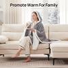 Westinghouse Electric Snuggle Throw Blankets with Foot Pocket, Wearable Heated Blanket with Sleeves, 6 Heating Levels & 2 to 10 Hours Heating Time Settings, 50 * 70″+18″, Grey(Light Grey)