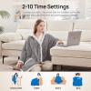 Westinghouse Electric Snuggle Throw Blankets with Foot Pocket, Wearable Heated Blanket with Sleeves, 6 Heating Levels & 2 to 10 Hours Heating Time Settings, 50 * 70″+18″, Grey(Light Grey)