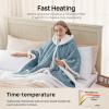 Westinghouse Electric Snuggle Throw Blankets with Foot Pocket, Wearable Heated Blanket with Sleeves, 6 Heating Levels & 2 to 10 Hours Heating Time Settings, 50 * 70″+18″, Grey(Light Blue)