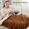 Westinghouse Full Size Heated Blanket, Soft Flannel to Sherpa Reversible, Electric Blanket Full with 10 Heating Settings & 1-12 Hours Auto Shut Off, Machine Washable, (72″ x 84″, Beige)(Brown)