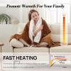 Westinghouse Full Size Heated Blanket, Soft Flannel to Sherpa Reversible, Electric Blanket Full with 10 Heating Settings & 1-12 Hours Auto Shut Off, Machine Washable, (72″ x 84″, Beige)(Brown)