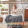Westinghouse Heated Blanket Twin Size, Soft Flannel to Sherpa Electric Blanket with 10 Heating Levels, 12 Hours Auto Off, Fast Heating, Machine Washable, 62×84 Inch, Charcoal(Light Grey)