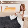 Westinghouse Heated Blanket Twin Size, Soft Flannel to Sherpa Electric Blanket with 10 Heating Levels, 12 Hours Auto Off, Fast Heating, Machine Washable, 62×84 Inch, Charcoal(Charcoal)