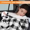 Westinghouse Heated Car Blanket, 12-Volt Electric Blanket for Car, Truck, SUV, RV, Portable Heated Throw for Camping, Red Buffalo Plaid, 59″ x 43”(Grey Buffalo Plaid)