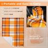 Westinghouse Heated Car Blanket, 12-Volt Electric Blanket for Car, Truck, SUV, RV, Portable Heated Throw for Camping, Red Buffalo Plaid, 59″ x 43”(Orange Plaid)
