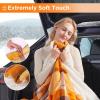 Westinghouse Heated Car Blanket, 12-Volt Electric Blanket for Car, Truck, SUV, RV, Portable Heated Throw for Camping, Red Buffalo Plaid, 59″ x 43”(Orange Plaid)