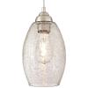 Westinghouse Lighting 6105700 Carsley Contemporary One-Light Indoor Mini Pendant, Brushed Nickel Finish with Clear Crackle Glass