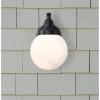 Westinghouse Lighting 6121400 Eddystone Traditional One Light Outdoor Wall Fixture with Dusk to Dawn Sensor, Matte Black Finish, White Opal Glass(Matte Black with Dusk to Dawn Sensor)