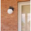 Westinghouse Lighting 6121400 Eddystone Traditional One Light Outdoor Wall Fixture with Dusk to Dawn Sensor, Matte Black Finish, White Opal Glass(Matte Black with Dusk to Dawn Sensor)