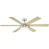 Westinghouse Lighting 7205100 Alloy II, Modern LED Ceiling Fan with Light, 52-inch, Brushed Nickel Opal Frosted Glass(Brushed Nickel)