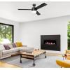 Westinghouse Lighting 74006A00 Modern Alta Vista Works with Alexa Smart WiFi Ceiling Fan with LED Light, Remote Control 52 Inch Matte Black Finish, Opal Frosted Glass, A Certified for Humans Device(Matte Black)