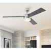 Westinghouse Lighting 74006A00 Modern Alta Vista Works with Alexa Smart WiFi Ceiling Fan with LED Light, Remote Control 52 Inch Matte Black Finish, Opal Frosted Glass, A Certified for Humans Device(Brushed Nickel)