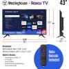 Westinghouse Roku TV – 42 Inch Smart TV, 1080P FHD Television with Wi-Fi Connectivity and Mobile App, Flat Screen, Bluetooth, Compatible with Apple AirPlay, Alexa and Google Assistant(43 Inch)