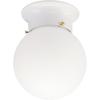 6107000 5-13/16-Inch LED Indoor Flush Mount Ceiling Fixture, White Finish with White Opal Glass Globe(White)
