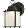 6107500 One-Light Dimmable LED Outdoor Wall Fixture, Textured Black Finish with Frosted Glass
